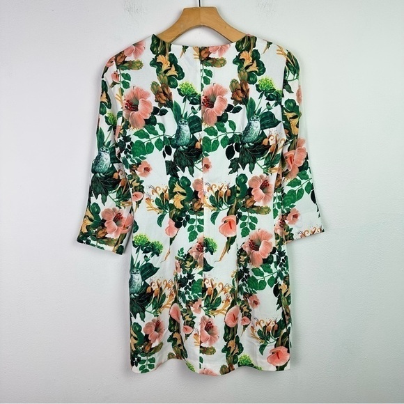 Peace Bird Floral Pattern Sheath Dress Size Small - Picture 3 of 6